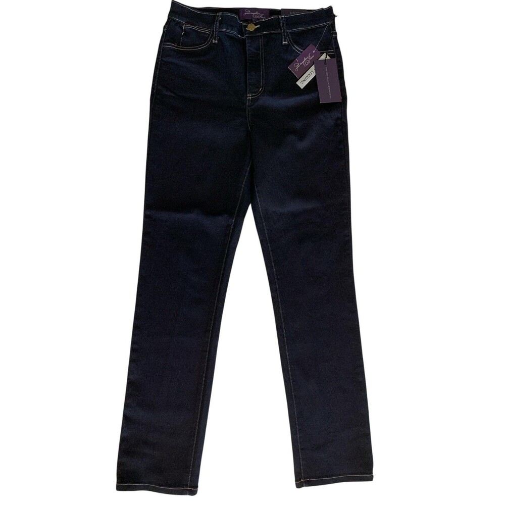 NYDJ Jeans Womens 10 Dark Wash Denim Legging Pants High Rise Stretch Made USA